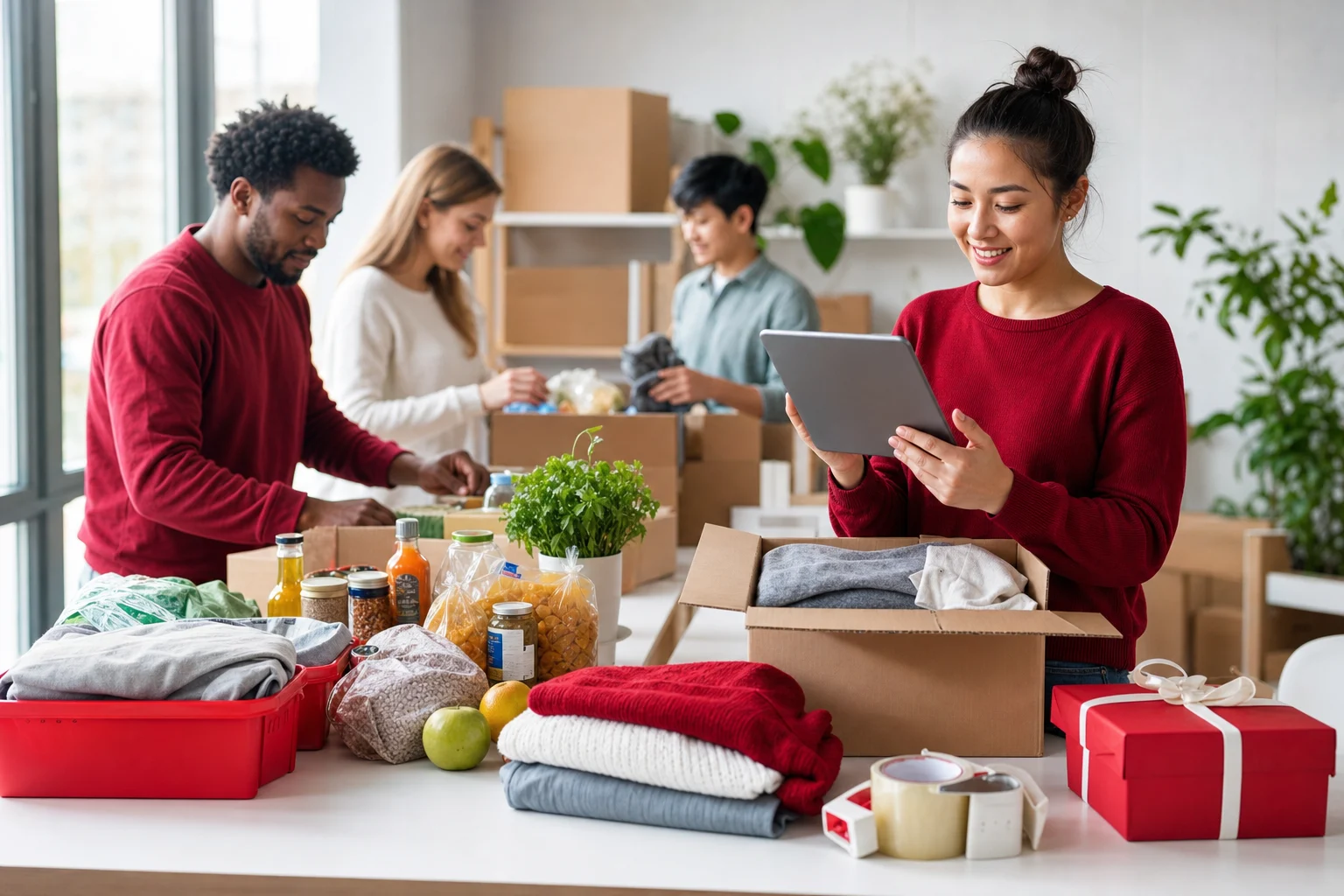Gudpanda givers preparing useful products for community support