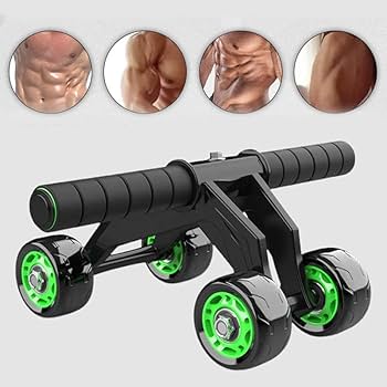4 Wheel Abdominal Exercise Roller + Knee Support