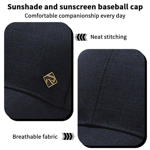 Men’s Deep Blue Baseball Cap – Breathable Everyday Hat with Subtle Logo Accent